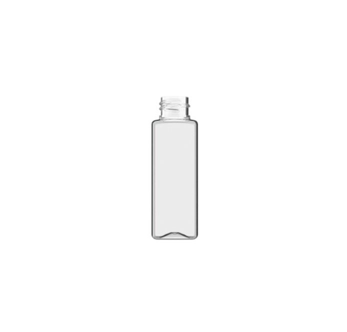 200ml Clear PET Square Bottle, 24/410 Neck